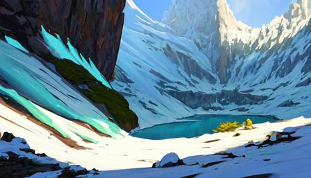 04281-3323320768-Conceptart,Concept Art,SamWho,mksks style, green moss, species, overlooking chasm, Mountains, Ice.png